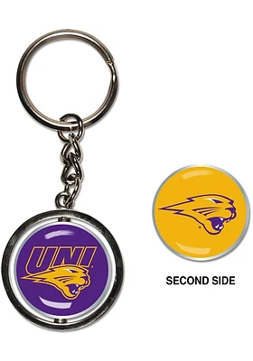 Northern Iowa Panthers Spinner Graphic Keychain - Purple