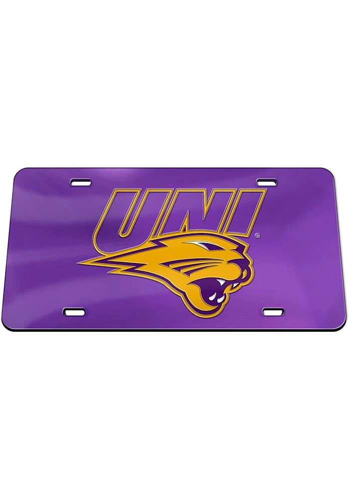 Northern Iowa Panthers Purple Inlaid Car Accessory License Plate