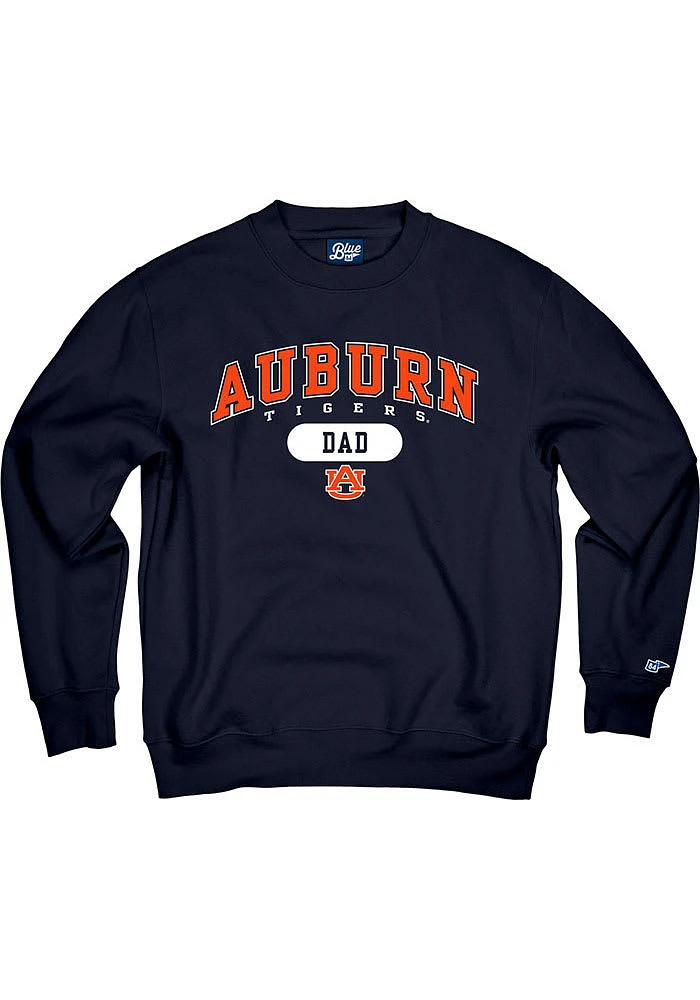 Auburn Tigers Mens Navy Blue Dad Pill Long Sleeve Crew Sweatshirt