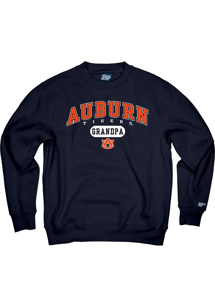Auburn Tigers Mens Navy Blue Grandpa Pill Long Sleeve Crew Sweatshirt