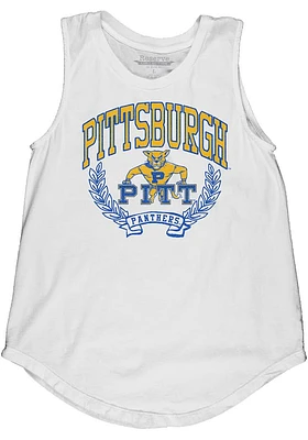 Pitt Panthers Womens White Muscle Tank Top