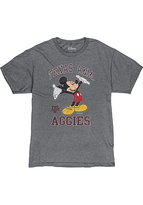Texas A&M Aggies Grey Dis Right Here Mickey Short Sleeve Fashion T Shirt