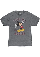 Texas A&M Aggies Grey Dis Right Here Mickey Short Sleeve Fashion T Shirt