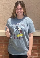Texas A&M Aggies Grey Dis Right Here Mickey Short Sleeve Fashion T Shirt