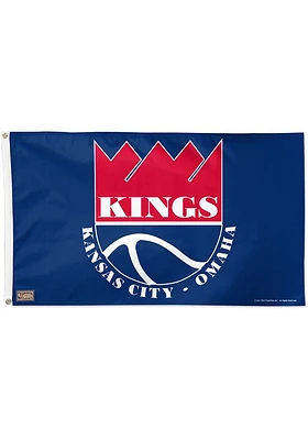 Kansas City Kings Retro 3x5 Blue Silk Screen Grommet Flag