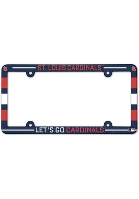 St Louis Cardinals Plastic Full Color License Plate Frame - Navy Blue