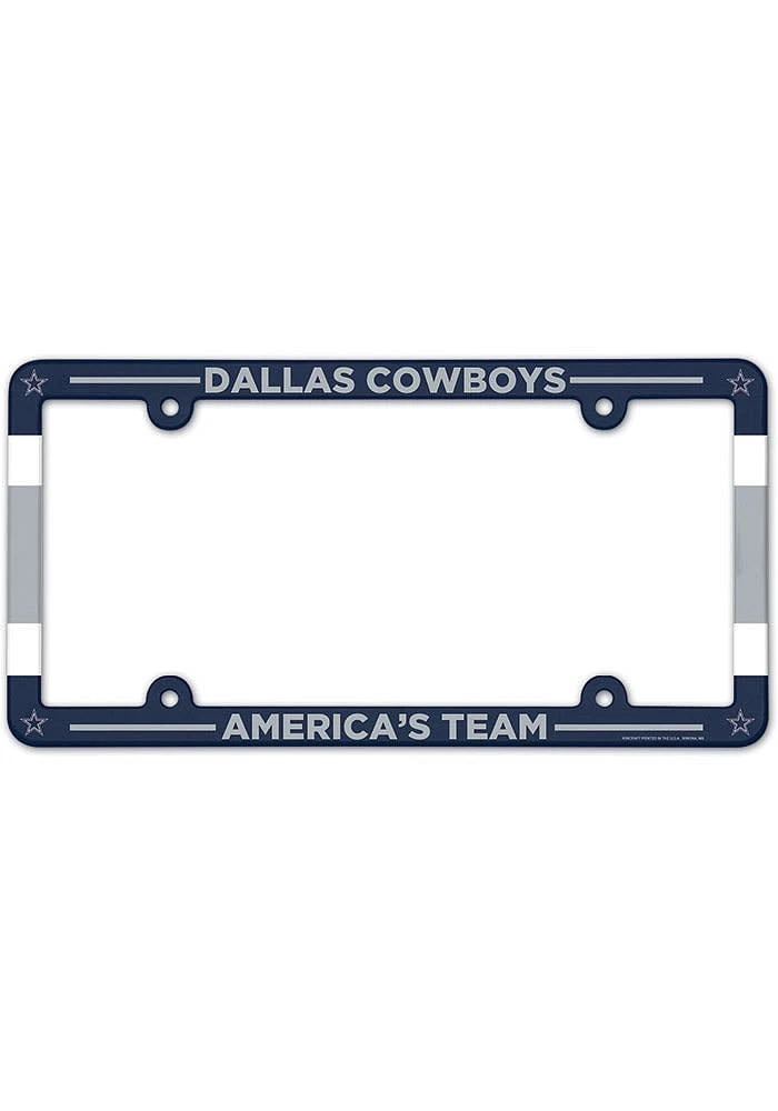 Dallas Cowboys Plastic Full Color License Plate Frame - Navy Blue