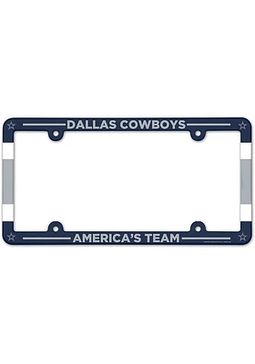 Dallas Cowboys Plastic Full Color License Plate Frame - Navy Blue