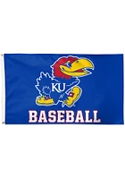 Kansas Jayhawks Baseball Silk Screen Grommet Flag - Blue