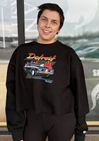 Detroit Womens Black Muscle Car Crew Sweatshirt