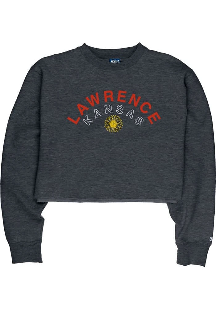 Lawrence Womens Navy Blue Sunflower Crew Sweatshirt