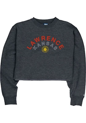 Lawrence Womens Navy Blue Sunflower Crew Sweatshirt