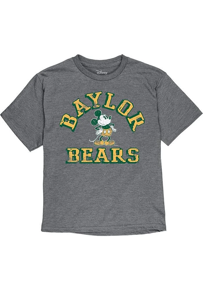 Baylor Bears Youth Grey Mickey Man Cave Short Sleeve Fashion T-Shirt