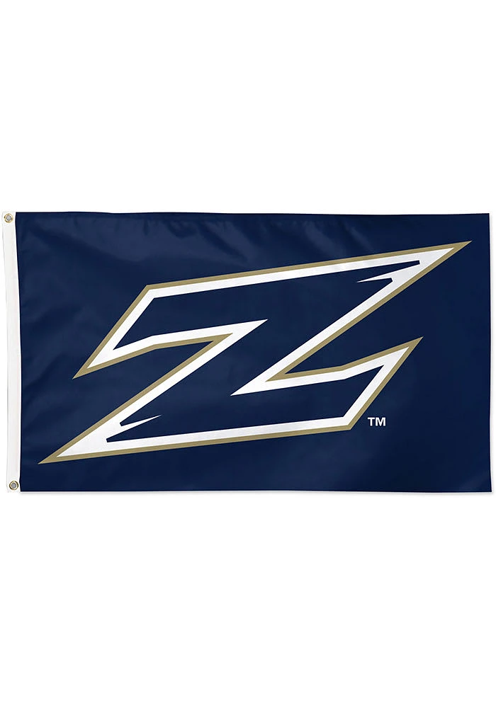 Akron Zips Logo 3x5 ft Blue Silk Screen Grommet Flag