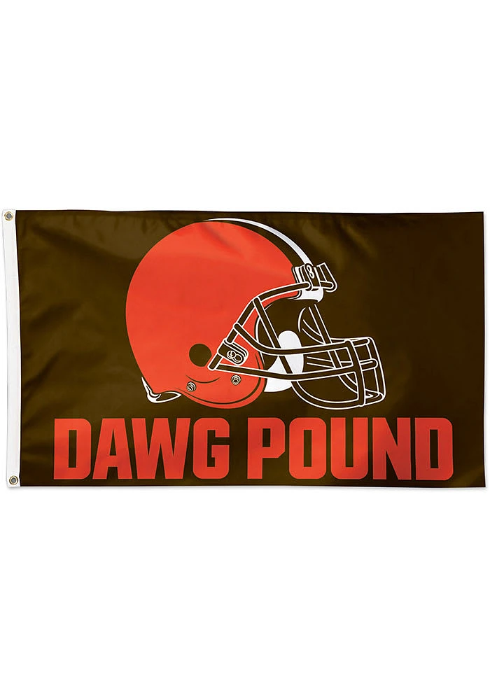 Cleveland Browns 3x5 ft Silk Screen Grommet Flag - Brown