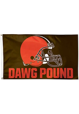 Cleveland Browns 3x5 ft Silk Screen Grommet Flag - Brown