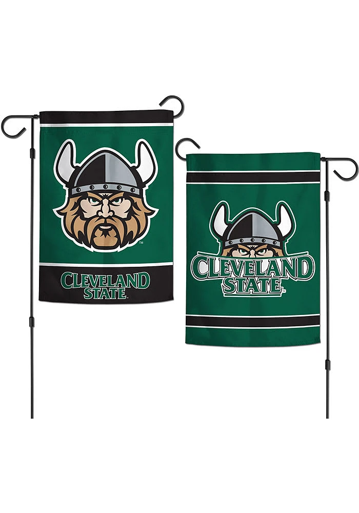 Cleveland State Vikings 12x18 inch 2 Sided Garden Flag - Green