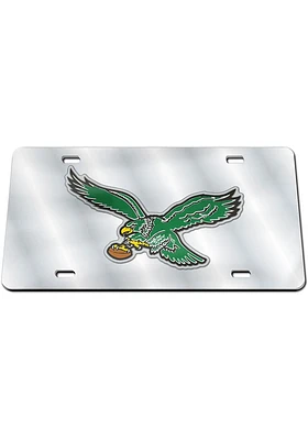 Philadelphia Eagles Silver Retro Team Logo Silver Car Accessory License Plate