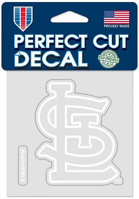 St Louis Cardinals 4x4 White Auto Decal - White