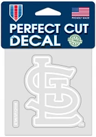 St Louis Cardinals 4x4 White Auto Decal - White
