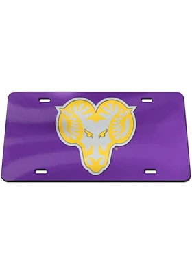 West Chester Golden Rams Purple Team Color Acrylic Car Accessory License Plate