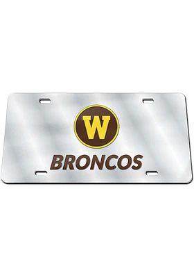Western Michigan Broncos Silver Team Logo Silver Car Accessory License Plate