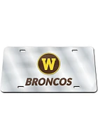 Western Michigan Broncos Silver Team Logo Silver Car Accessory License Plate