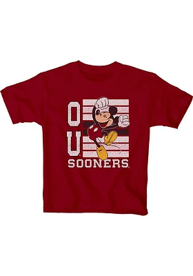 Oklahoma Sooners Youth Cardinal Mickey Big Hooray Short Sleeve T-Shirt