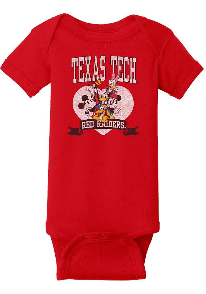 Texas Tech Red Raiders Baby Disney Heart Troop Short Sleeve One Piece