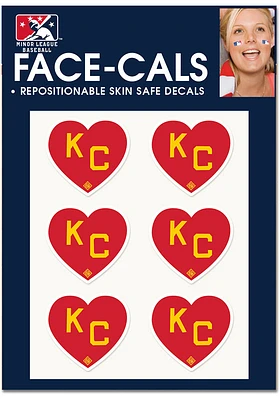 Kansas City Monarchs Red Heart Yellow KC 6 Pack Tattoo