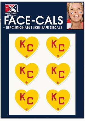 Kansas City Monarchs Red Heart Yellow KC 6 Pack Tattoo