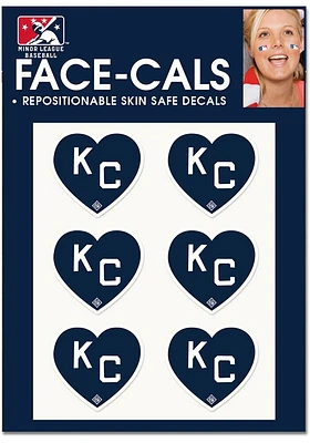 Kansas City Monarchs Navy Heart White KC 6 Pack Tattoo