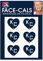 Kansas City Monarchs Navy Heart White KC 6 Pack Tattoo