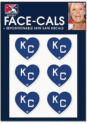 Kansas City Monarchs Royal Heart White KC 6 Pack Tattoo