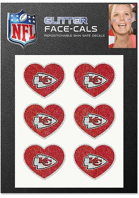 Kansas City Chiefs Glitter Heart 6 Pack Tattoo