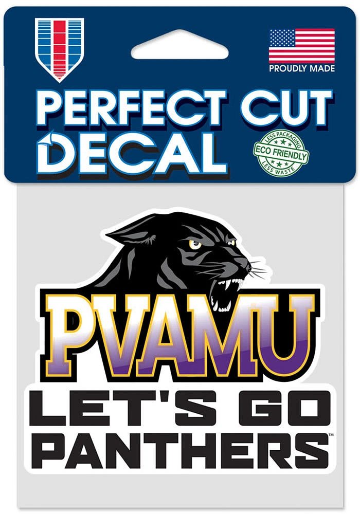 Prairie View A&M Panthers 4x4 Slogan Auto Decal - Purple