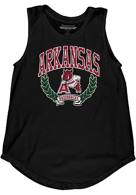 Arkansas Razorbacks Womens Black Muscle Tank Top