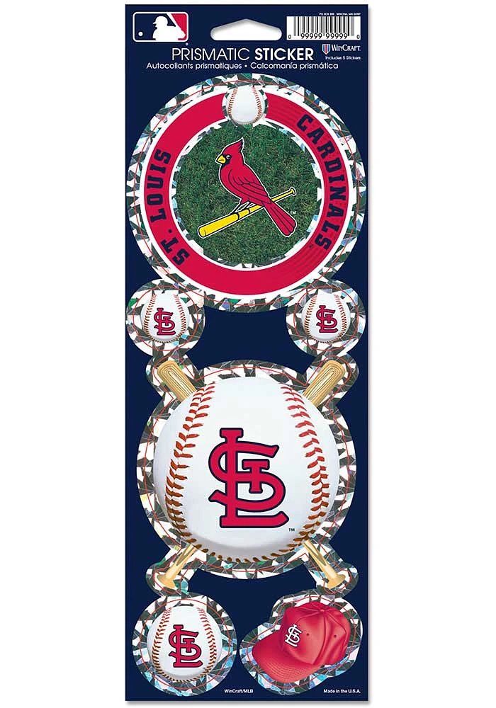 St Louis Cardinals Prismatic Stickers - Silver