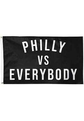 Philadelphia 3x5 Silk Screen Grommet Flag - Black