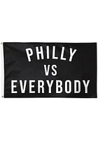 Philadelphia 3x5 Silk Screen Grommet Flag - Black