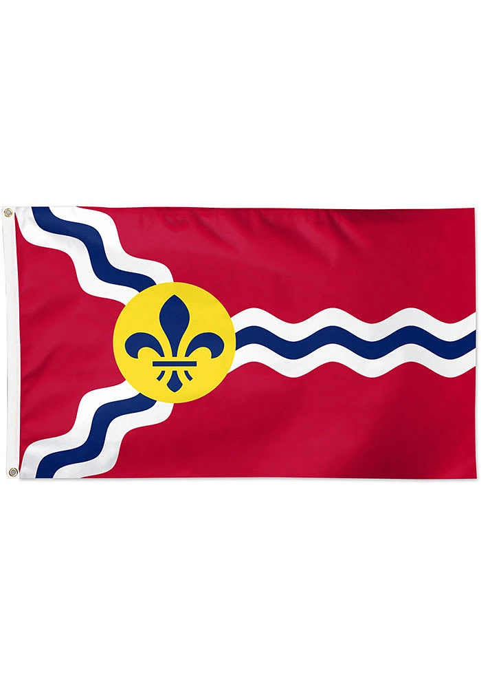 St Louis 3x5 Silk Screen Grommet Flag - Red