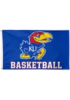 Kansas Jayhawks Basketball Silk Screen Grommet Flag - Blue