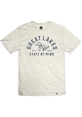 Rally Michigan Oatmeal Great Lakes State of Mind Short Sleeve Fashion T Shirt