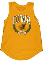 Iowa Hawkeyes Womens Gold Muscle Tank Top