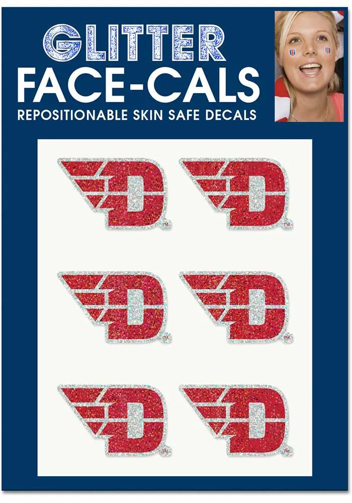 Dayton Flyers 6 Pack Glitter Tattoo