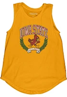 Iowa State Cyclones Womens Gold Muscle Tank Top