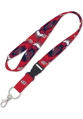 St Louis Cardinals Tie Dye Lanyard - Red