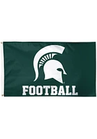 Michigan State Spartans Football 3x5 ft Silk Screen Grommet Flag - Green