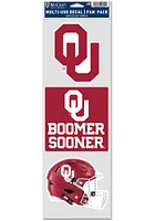 Oklahoma Sooners 3pk Fan Decals Auto Decal - Red