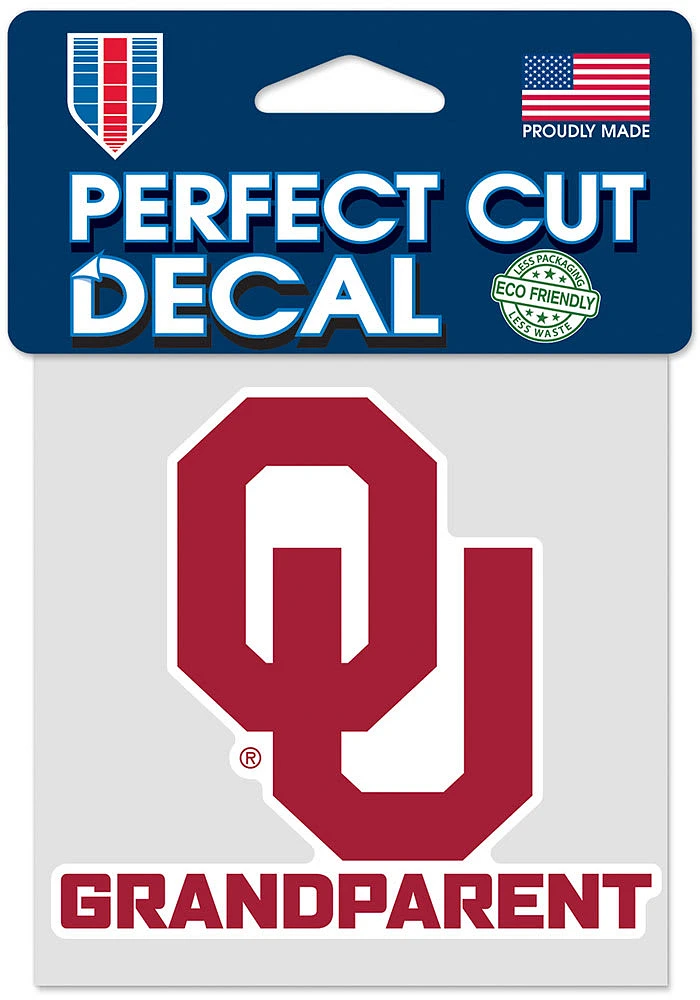 Oklahoma Sooners 4x4 Grandparent Auto Decal - Red